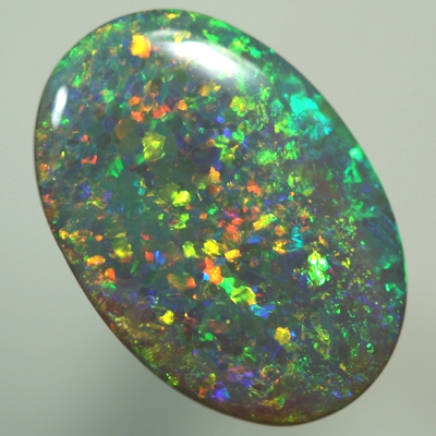 SOLID SEMI BLACK OPAL Large opal with a Floral Harlequin pattern. With VIDEO  